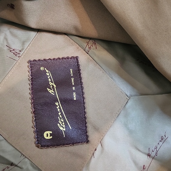 Etienne Aigner Tan Trench Coat Classic Relaxed Fit - Picture 3 of 16